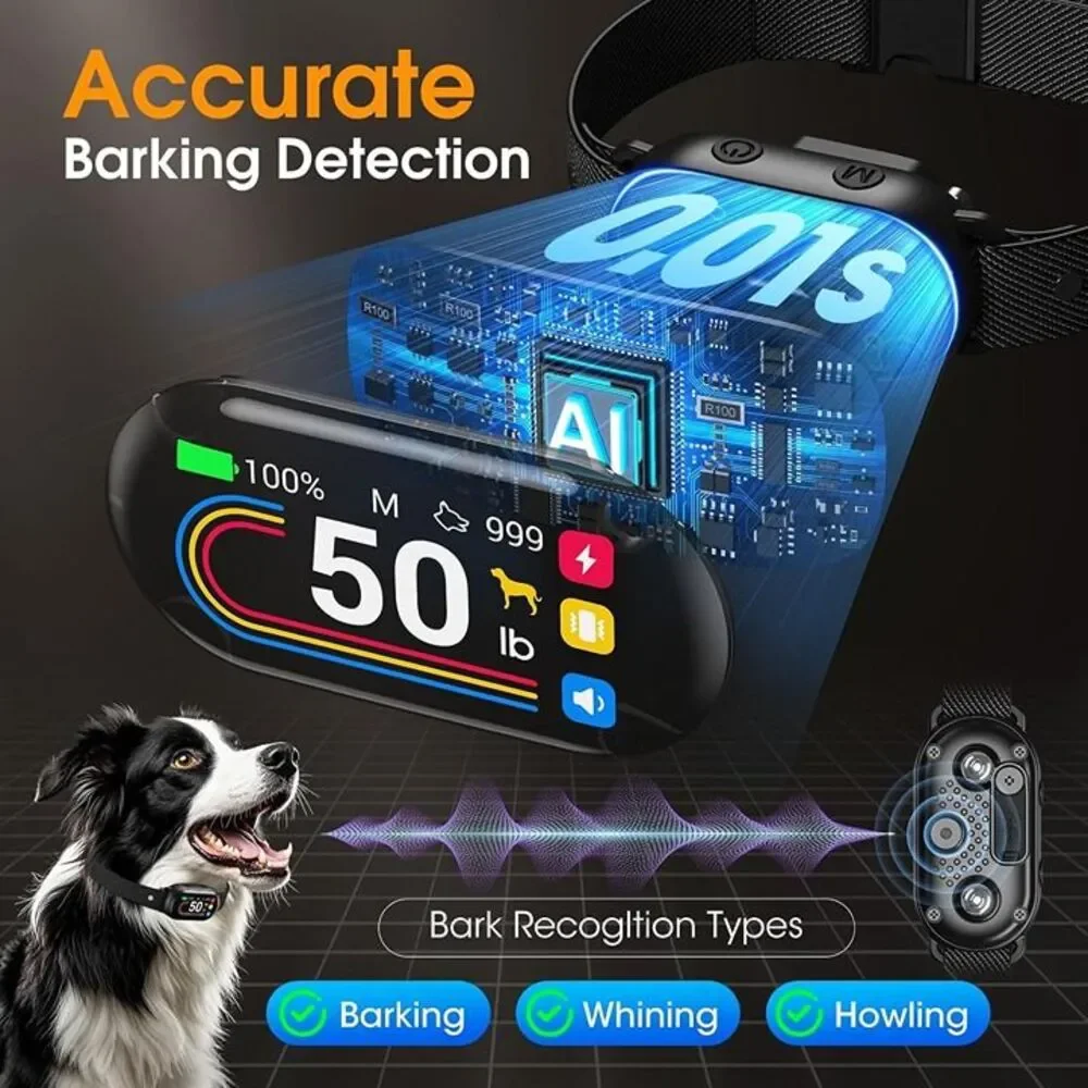 Dog Bark Collar for Small Medium Large Dogs 10-100lbs